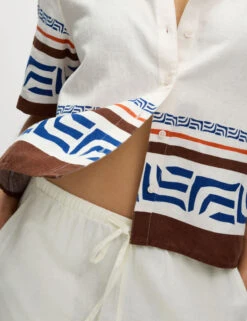 Linen Rich Printed Top -M&S Linen Rich Printed Top 3