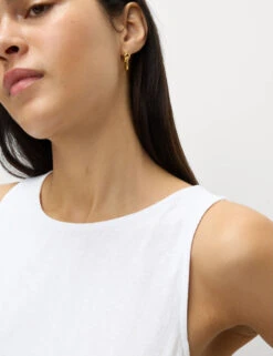 Linen Rich Round Neck Mini Shift Dress -M&S Linen Rich Round Neck Mini Shift Dress 4