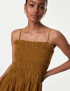 Linen Rich Square Neck Midi Slip Dress -M&S Linen Rich Square Neck Midi Slip Dress 2