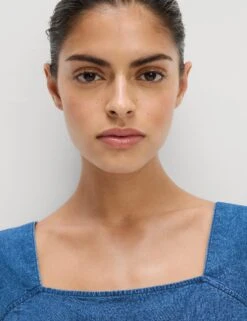 Linen Rich Square Neck Vest Top -M&S Linen Rich Square Neck Vest Top 3