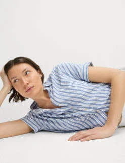 Linen Rich Striped Relaxed Shirt -M&S Linen Rich Striped Relaxed Shirt 2