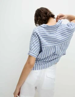 Linen Rich Striped Relaxed Shirt -M&S Linen Rich Striped Relaxed Shirt 3