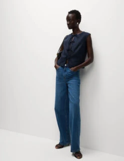 Linen Rich Tie Front Waistcoat -M&S Linen Rich Tie Front Waistcoat 2