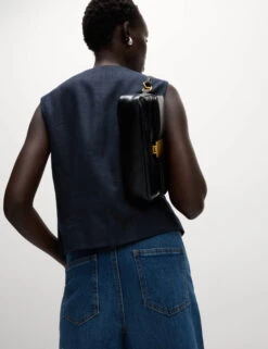 Linen Rich Tie Front Waistcoat -M&S Linen Rich Tie Front Waistcoat 3