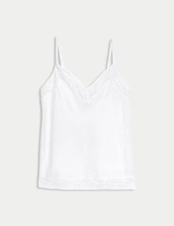 Linen Rich V-Neck Cami Top -M&S Linen Rich V Neck Cami Top 1