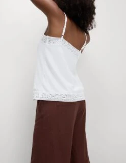 Linen Rich V-Neck Cami Top -M&S Linen Rich V Neck Cami Top 2