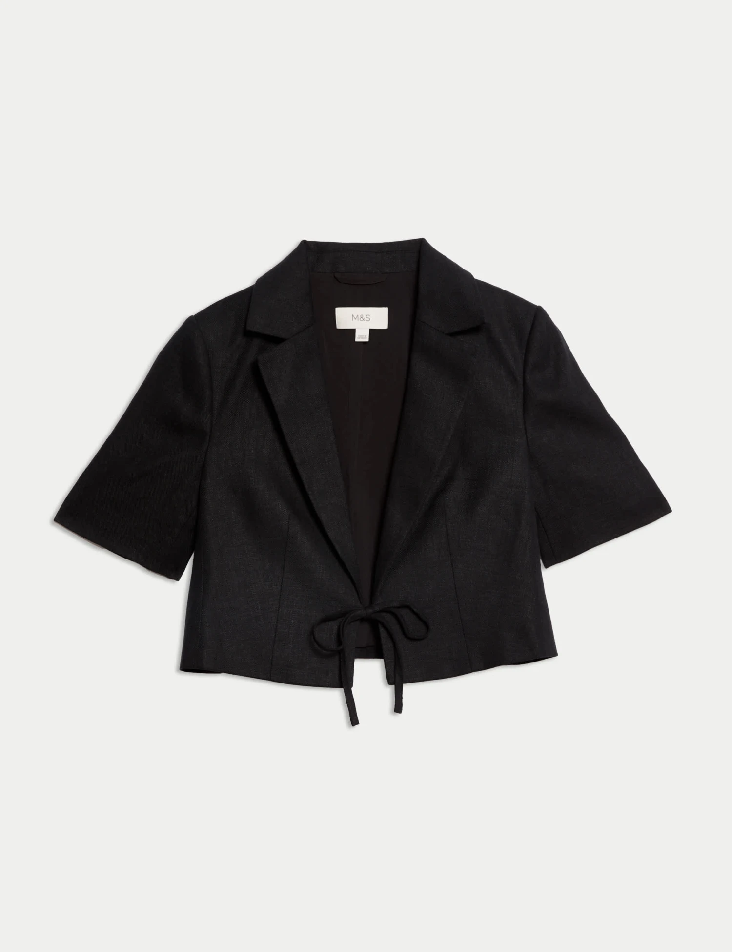 Linen Twill Rich Cropped Short Sleeve Jacket 4 Linen Twill Rich Cropped Short Sleeve Jacket - Image 2