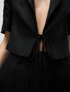 Linen Twill Rich Cropped Short Sleeve Jacket 20 Linen Twill Rich Cropped Short Sleeve Jacket -M&S Linen Twill Rich Cropped Short Sleeve Jacket 3