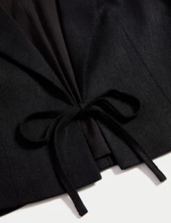 Linen Twill Rich Cropped Short Sleeve Jacket 23 Linen Twill Rich Cropped Short Sleeve Jacket -M&S Linen Twill Rich Cropped Short Sleeve Jacket 6