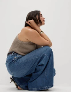 Lyocell™ Blend Wide Palazzo Leg Jeans -M&S Lyocell Blend Wide Palazzo Leg Jeans 3