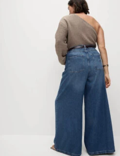 Lyocell™ Blend Wide Palazzo Leg Jeans -M&S Lyocell Blend Wide Palazzo Leg Jeans 4