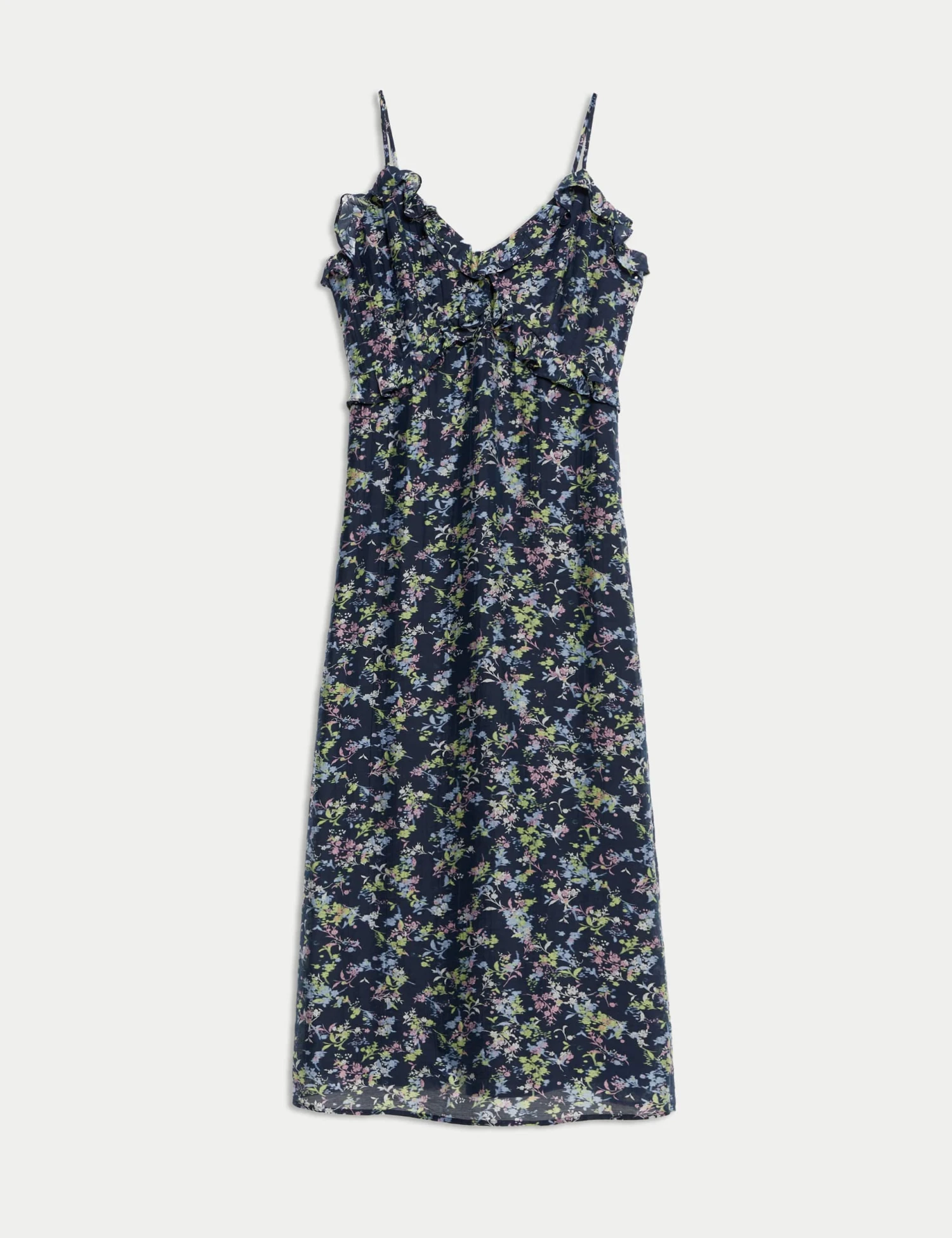 Lyocell Rich Printed Ruffle Midi Cami Dress 4 Lyocell Rich Printed Ruffle Midi Cami Dress - Image 2