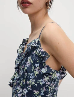 Lyocell Rich Printed Ruffle Midi Cami Dress 19 Lyocell Rich Printed Ruffle Midi Cami Dress -M&S Lyocell Rich Printed Ruffle Midi Cami Dress 2