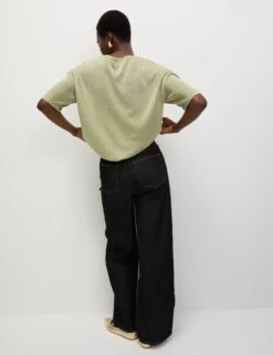 Metallic Crew Neck Knitted Top -M&S Metallic Crew Neck Knitted Top 2