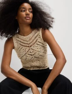 Metallic Vest With Cotton