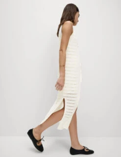 Open Stitch V-Neck Knitted Waistcoat -M&S Open Stitch V Neck Knitted Waistcoat 4