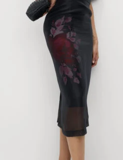 Organza Floral Midi Pencil Skirt -M&S Organza Floral Midi Pencil Skirt 6