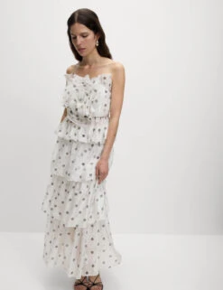 Organza Spot Print Bardot Top -M&S Organza Spot Print Bardot Top 2