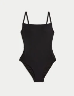 Padded Macrame Detail Square Neck Swimsuit -M&S Padded Macrame Detail Square Neck Swimsuit 1