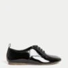 Patent Lace Up Flat Brogues -M&S Patent Lace Up Flat Brogues