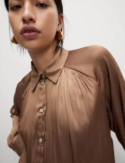 Pleated Collared Shirt -M&S Pleated Collared Shirt 4