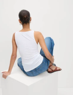 Pointelle Square Neck Vest -M&S Pointelle Square Neck Vest 3