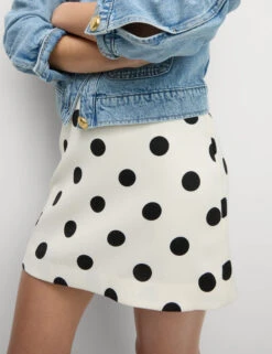 Polka Dot Mini A-Line Skirt -M&S Polka Dot Mini A Line Skirt 4