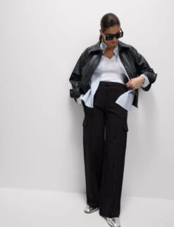 Ponte Utility Wide Leg Trousers -M&S Ponte Utility Wide Leg Trousers 2