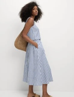 Printed Midaxi Beach Skirt With Linen -M&S Printed Midaxi Beach Skirt with Linen 2