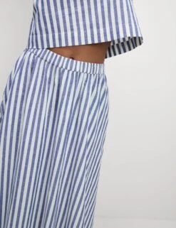 Printed Midaxi Beach Skirt With Linen -M&S Printed Midaxi Beach Skirt with Linen 3