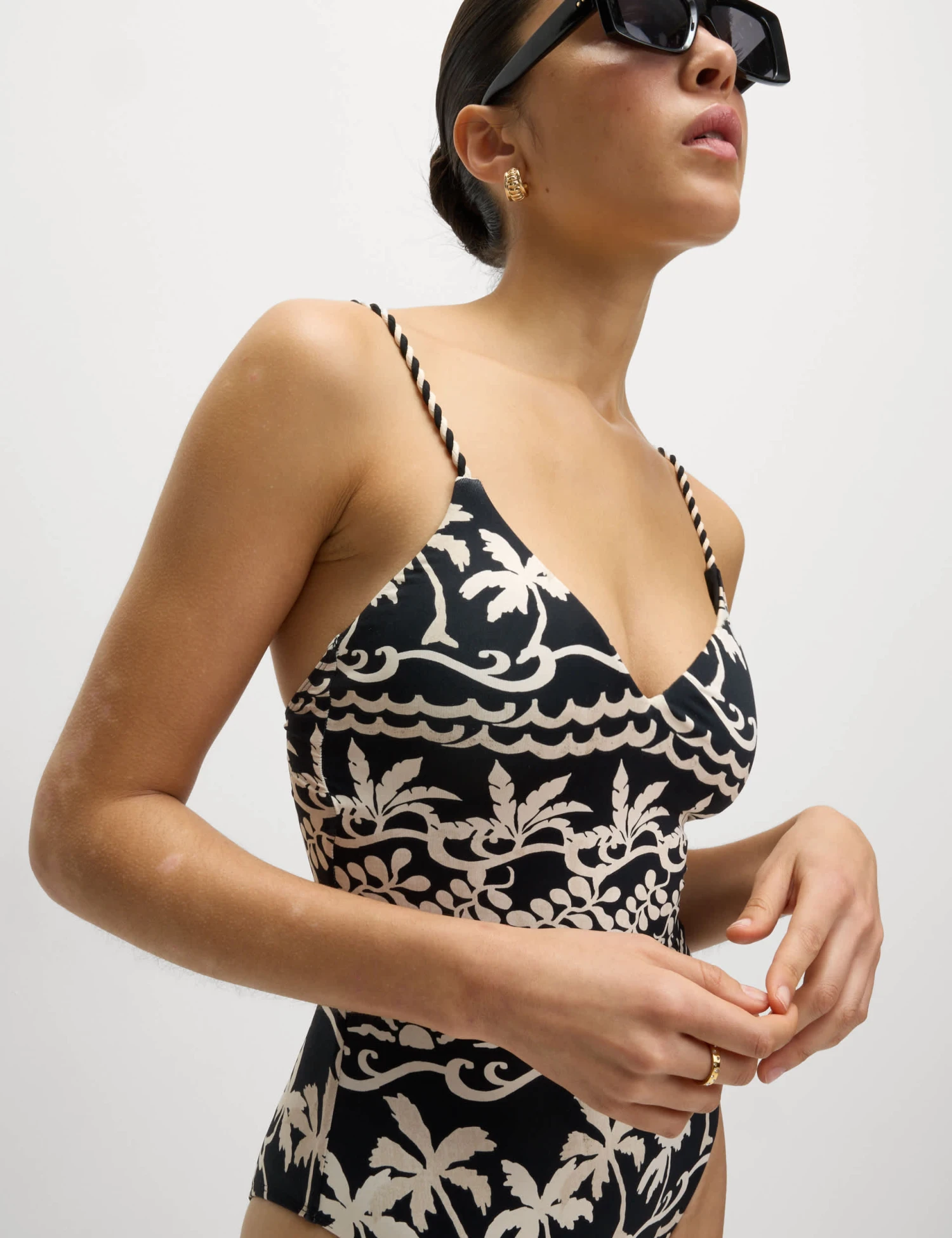 Printed Padded Plunge Swimsuit 3 Printed Padded Plunge Swimsuit