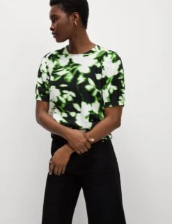 Printed Puff Sleeve Blouse -M&S Printed Puff Sleeve Blouse 3