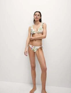 Printed Tie Side Bikini Bottoms -M&S Printed Tie Side Bikini Bottoms 2