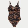 Printed Wired V-Neck Plunge Swimsuit 1 Printed Wired V-Neck Plunge Swimsuit -M&S Printed Wired V Neck Plunge Swimsuit