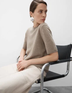 Pure Cashmere Textured Crew Neck Knitted Top -M&S Pure Cashmere Textured Crew Neck Knitted Top 3