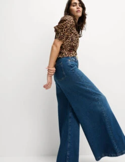 Pure Cotton Animal Print Slim Fit Top -M&S Pure Cotton Animal Print Slim Fit Top 2