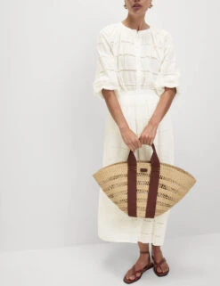 Pure Cotton Broderie Midaxi A-Line Skirt -M&S Pure Cotton Broderie Midaxi A Line Skirt 2