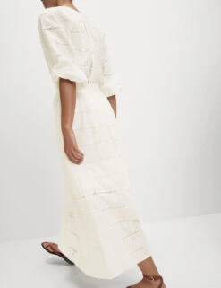 Pure Cotton Broderie Midaxi A-Line Skirt -M&S Pure Cotton Broderie Midaxi A Line Skirt 4