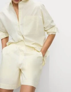 Pure Cotton Collared Button Through Oversized Shirt -M&S Pure Cotton Collared Button Through Oversized Shirt 3