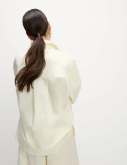 Pure Cotton Collared Button Through Oversized Shirt -M&S Pure Cotton Collared Button Through Oversized Shirt 4