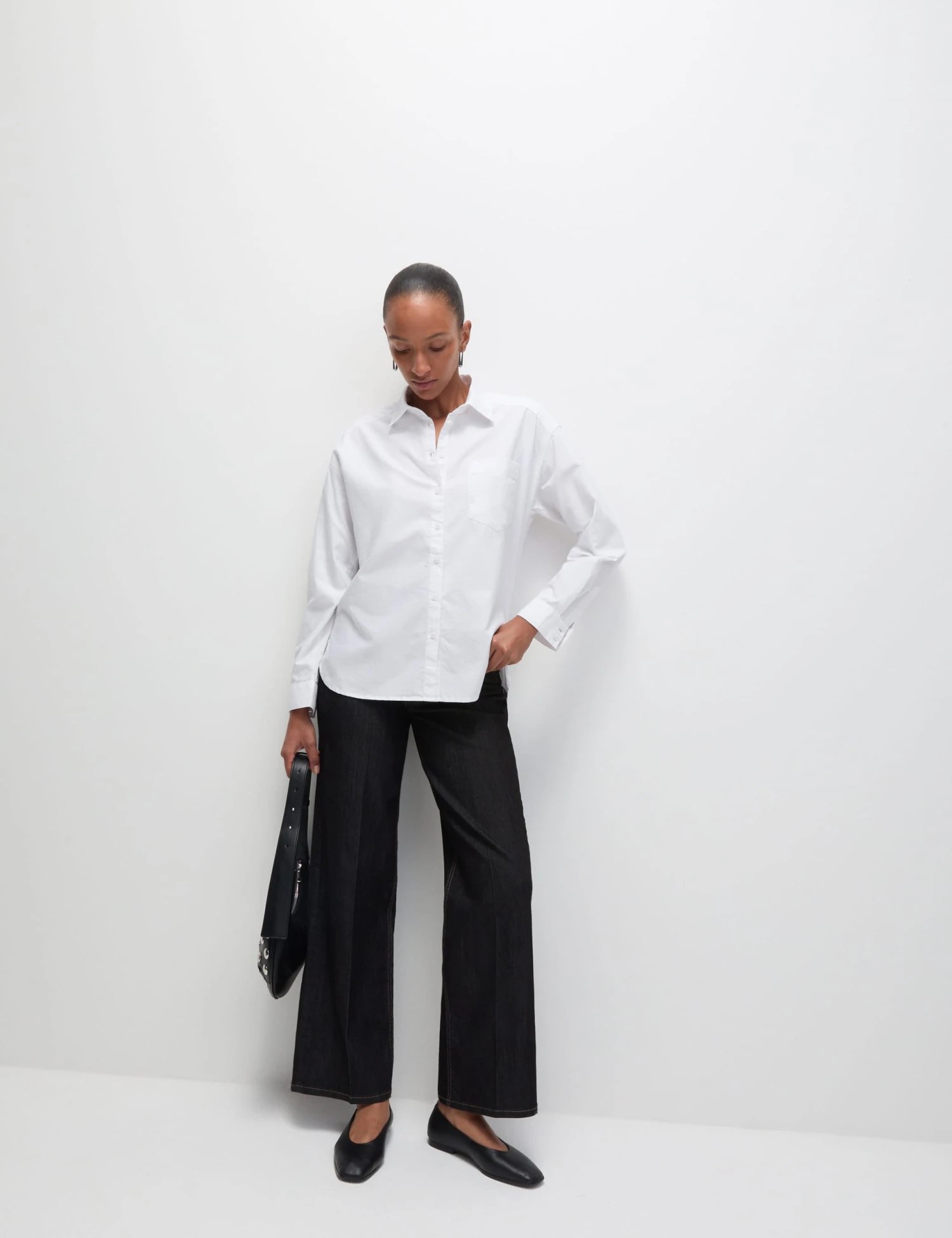 Pure Cotton Collared Oversized Shirt 3 Pure Cotton Collared Oversized Shirt