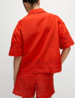 Pure Cotton Cut Out Beach Shorts -M&S Pure Cotton Cut Out Beach Shorts 4