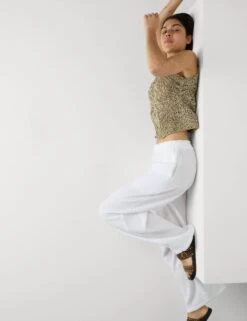 Pure Cotton Elasticated Waist Beach Trousers -M&S Pure Cotton Elasticated Waist Beach Trousers 4