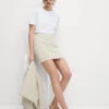 Pure Cotton Frayed Seam Mini Skirt -M&S Pure Cotton Frayed Seam Mini Skirt