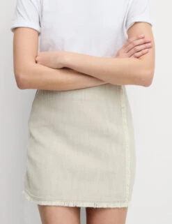 Pure Cotton Frayed Seam Mini Skirt 16 Pure Cotton Frayed Seam Mini Skirt -M&S Pure Cotton Frayed Seam Mini Skirt 3