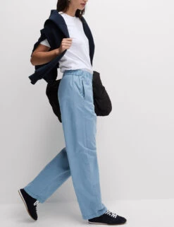 Pure Cotton Poplin Straight Leg Trousers 25 Pure Cotton Poplin Straight Leg Trousers -M&S Pure Cotton Poplin Straight Leg Trousers 3