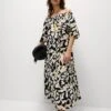 Pure Cotton Printed Bardot Midaxi Dress 2 Pure Cotton Printed Bardot Midaxi Dress -M&S Pure Cotton Printed Bardot Midaxi Dress