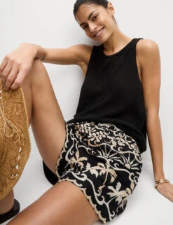 Pure Cotton Printed Beach Shorts -M&S Pure Cotton Printed Beach Shorts 2