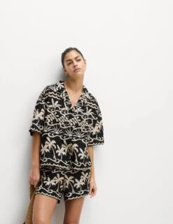 Pure Cotton Printed Beach Shorts -M&S Pure Cotton Printed Beach Shorts 4