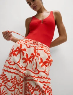 Pure Cotton Printed Beach Trousers -M&S Pure Cotton Printed Beach Trousers 3